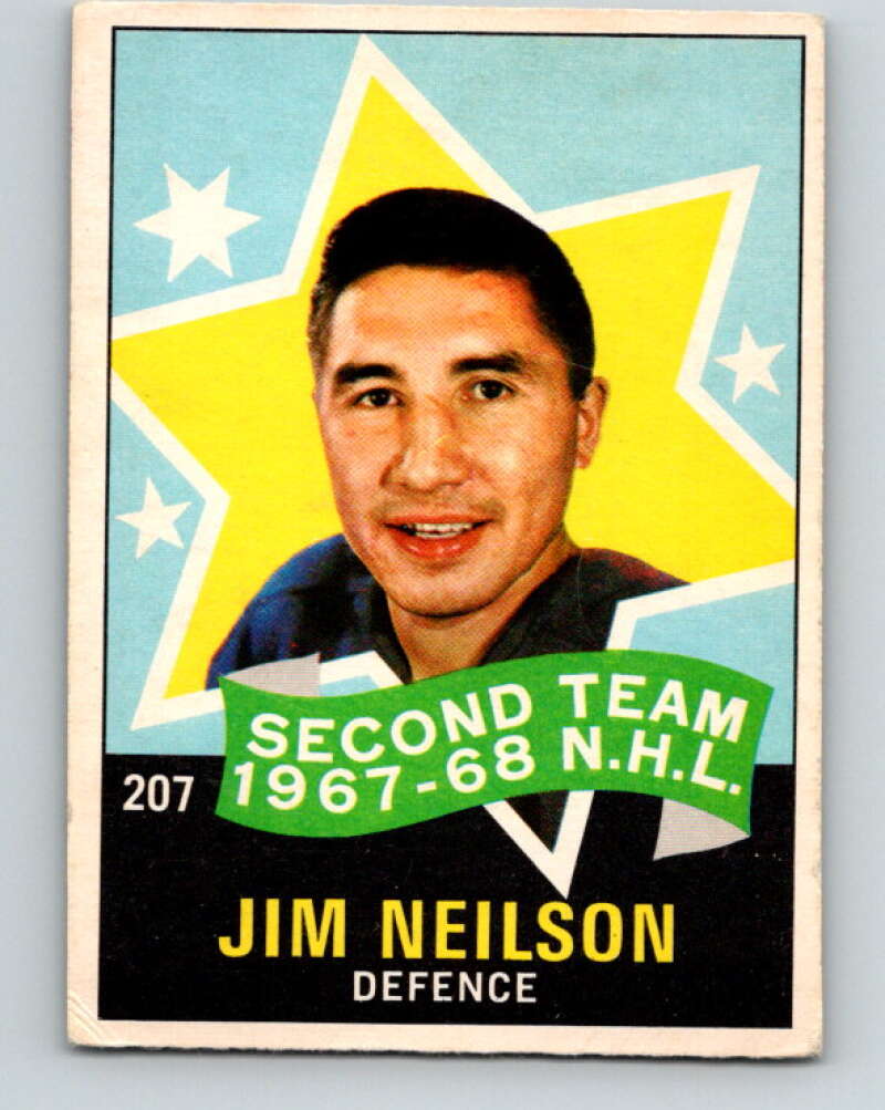 1968-69 O-Pee-Chee #207 Jim Neilson AS New York Rangers V1178