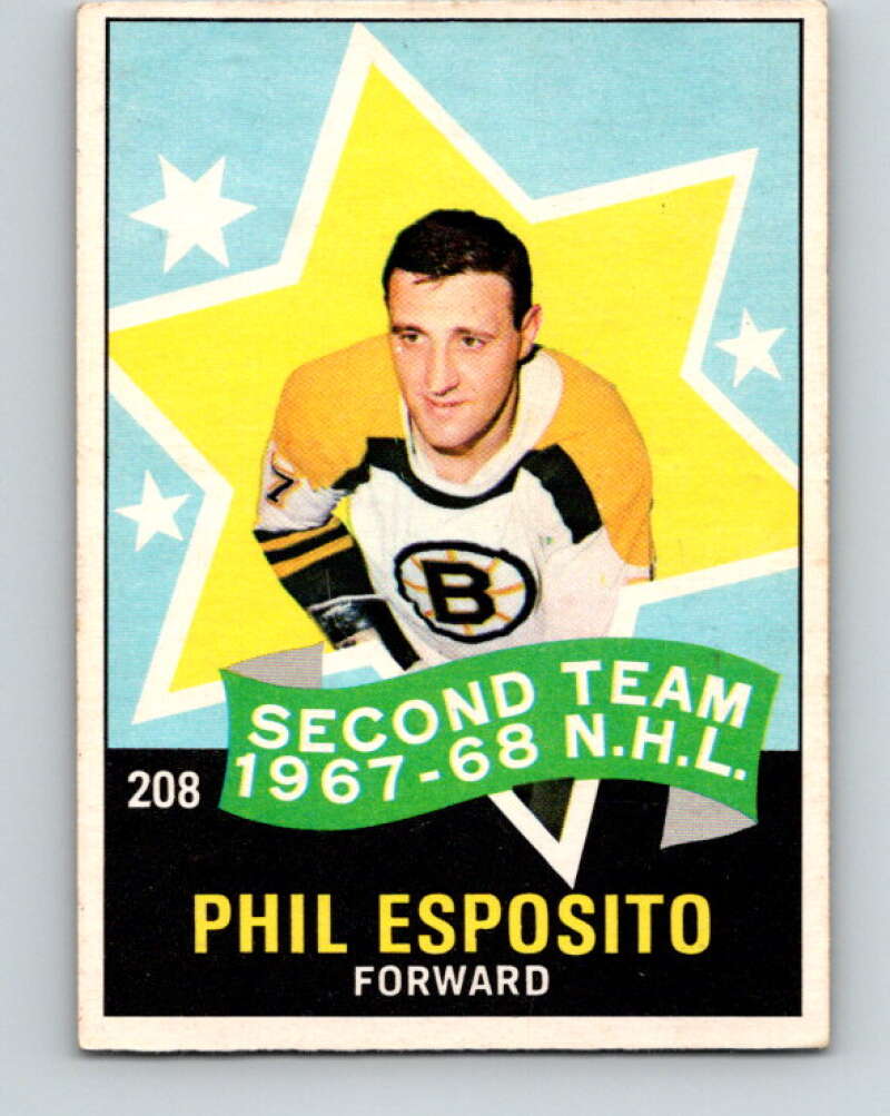 1968-69 O-Pee-Chee #208 Phil Esposito AS Boston Bruins V1179