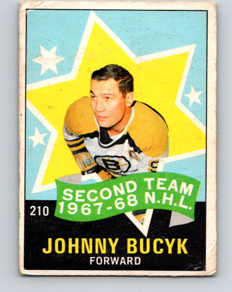 1968-69 O-Pee-Chee #210 Johnny Bucyk AS Boston Bruins V1181