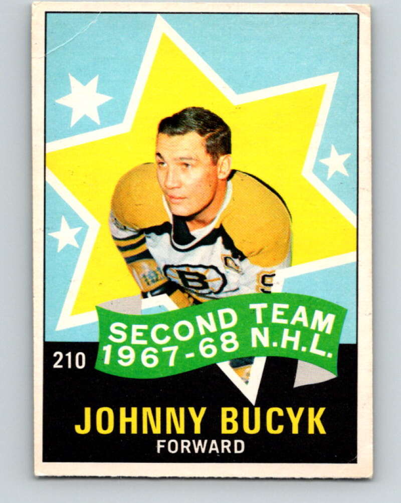 1968-69 O-Pee-Chee #210 Johnny Bucyk AS Boston Bruins V1182