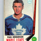 1969-70 O-Pee-Chee #47 Paul Henderson  Toronto Maple Leafs  V1294