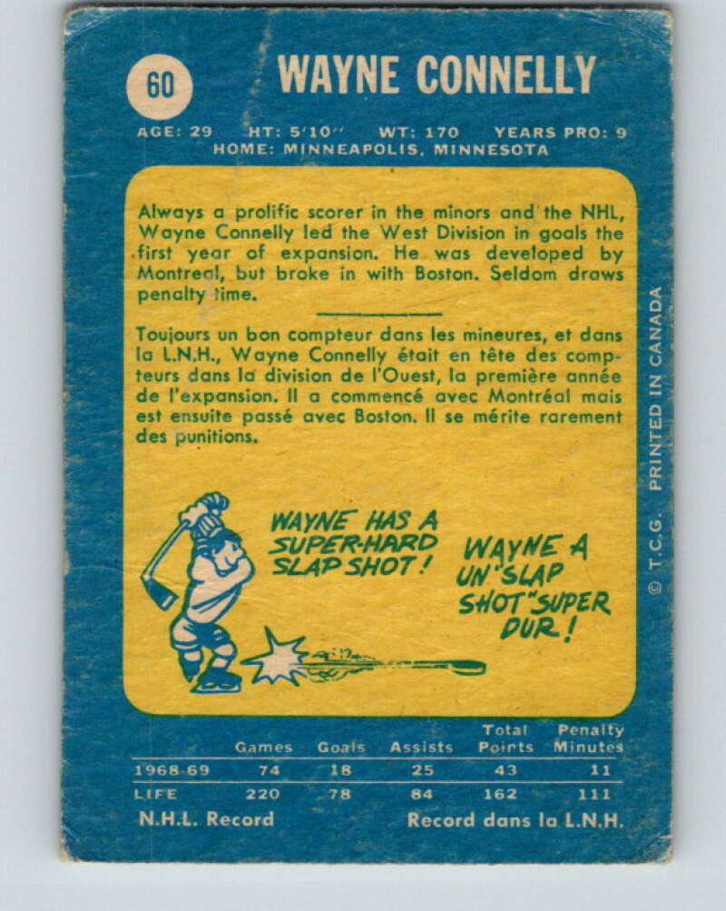 1969-70 O-Pee-Chee #60 Wayne Connelly Detroit Red Wings V1325