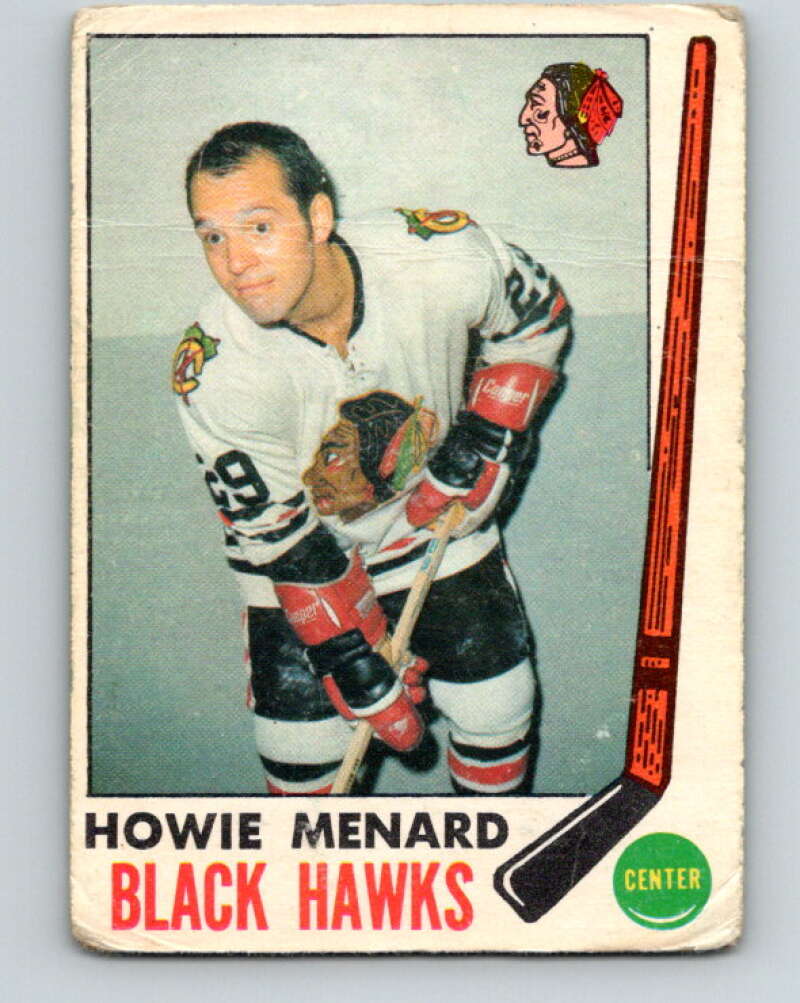 1969-70 O-Pee-Chee #73 Howie Menard RC Rookie Chicago Blackhawks V1354