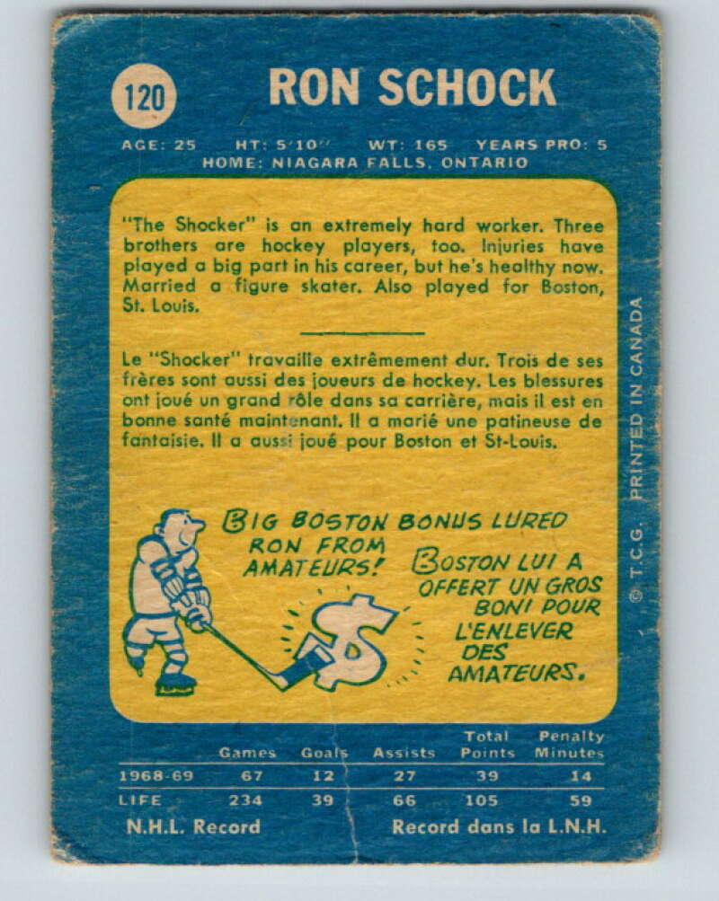 1969-70 O-Pee-Chee #120 Ron Schock Pittsburgh Penguins V1467