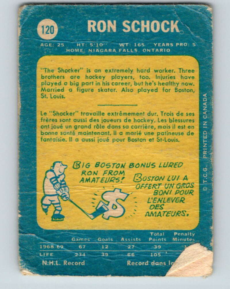 1969-70 O-Pee-Chee #120 Ron Schock Pittsburgh Penguins V1470