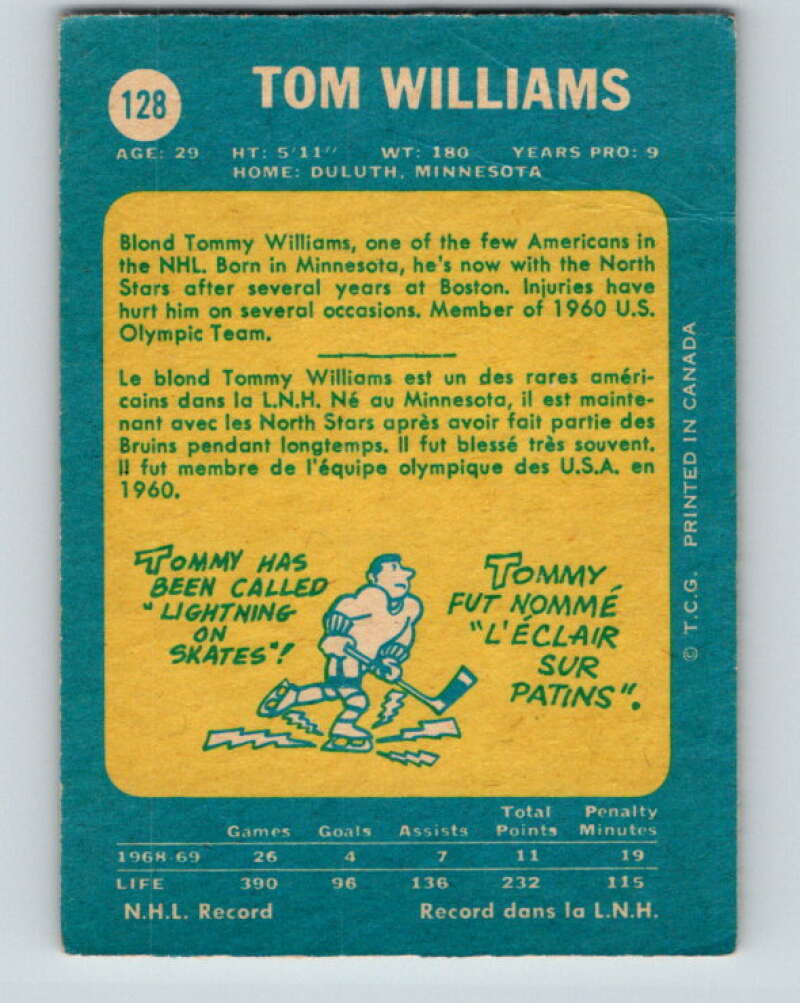 1969-70 O-Pee-Chee #128 Tom Williams Minnesota North Stars V1486