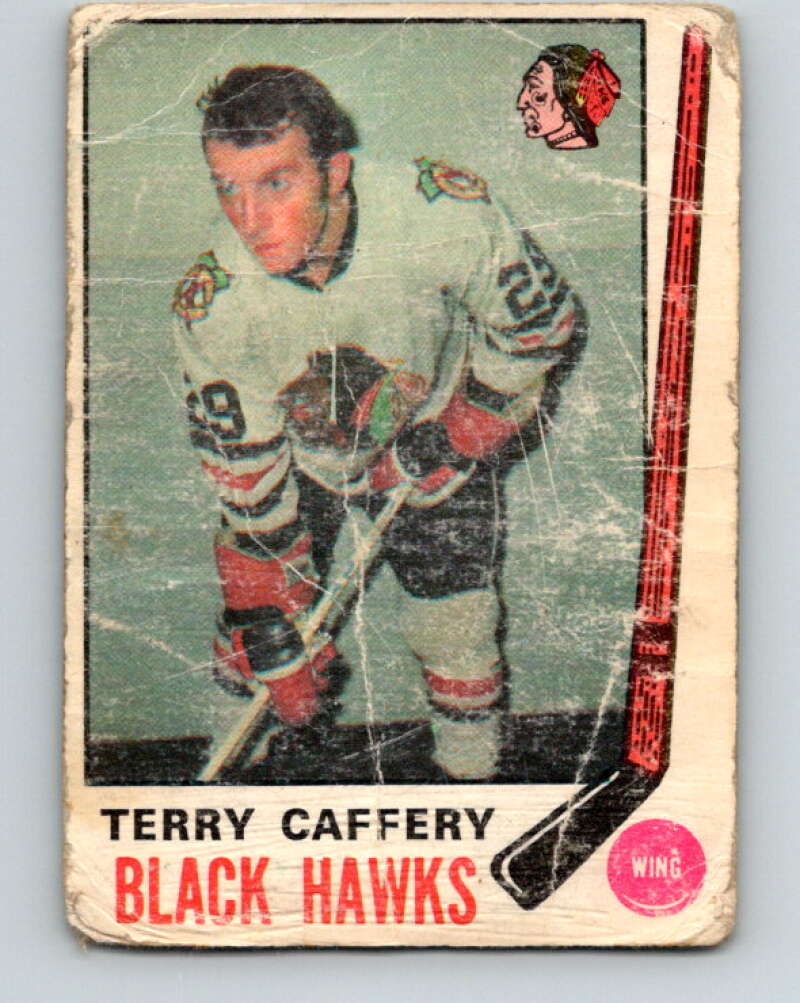 1969-70 O-Pee-Chee #135 Terry Caffery RC Rookie Chicago Blackhawks V1519