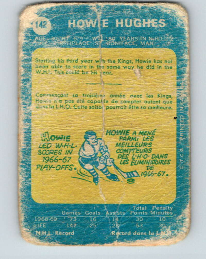 1969-70 O-Pee-Chee #142 Howie Hughes Los Angeles Kings V1551
