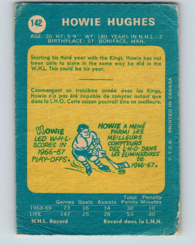 1969-70 O-Pee-Chee #142 Howie Hughes Los Angeles Kings V1552