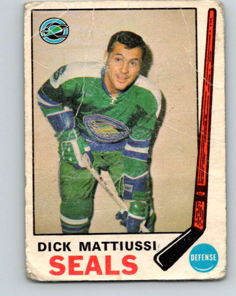 1969-70 O-Pee-Chee #147 Dick Mattiussi RC Rookie Oakland Seals V1586
