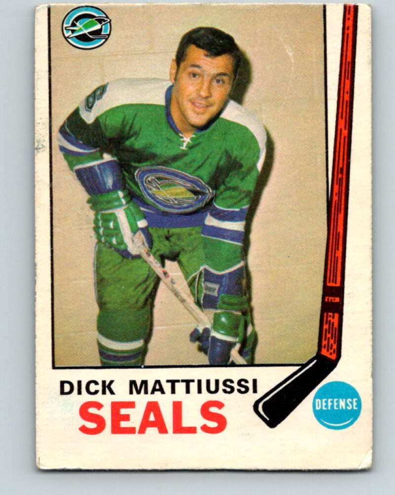 1969-70 O-Pee-Chee #147 Dick Mattiussi RC Rookie Oakland Seals V1589