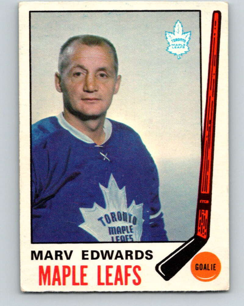 1969-70 O-Pee-Chee #185 Marv Edwards RC Rookie Toronto Maple Leafs V1786