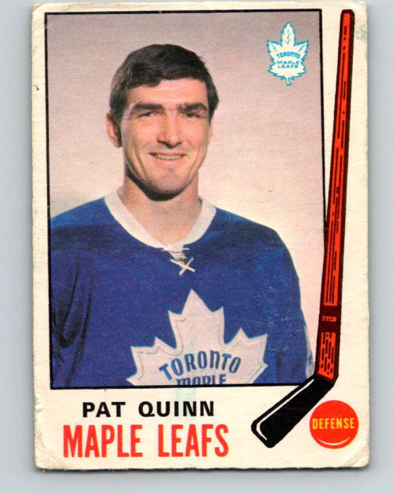1969-70 O-Pee-Chee #186 Pat Quinn RC Rookie Toronto Maple Leafs V1792