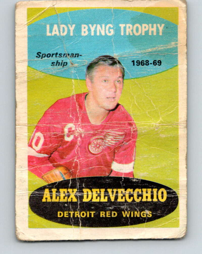 1969-70 O-Pee-Chee #206 Alex Delvecchio Byng Trophy Red Wings V1910