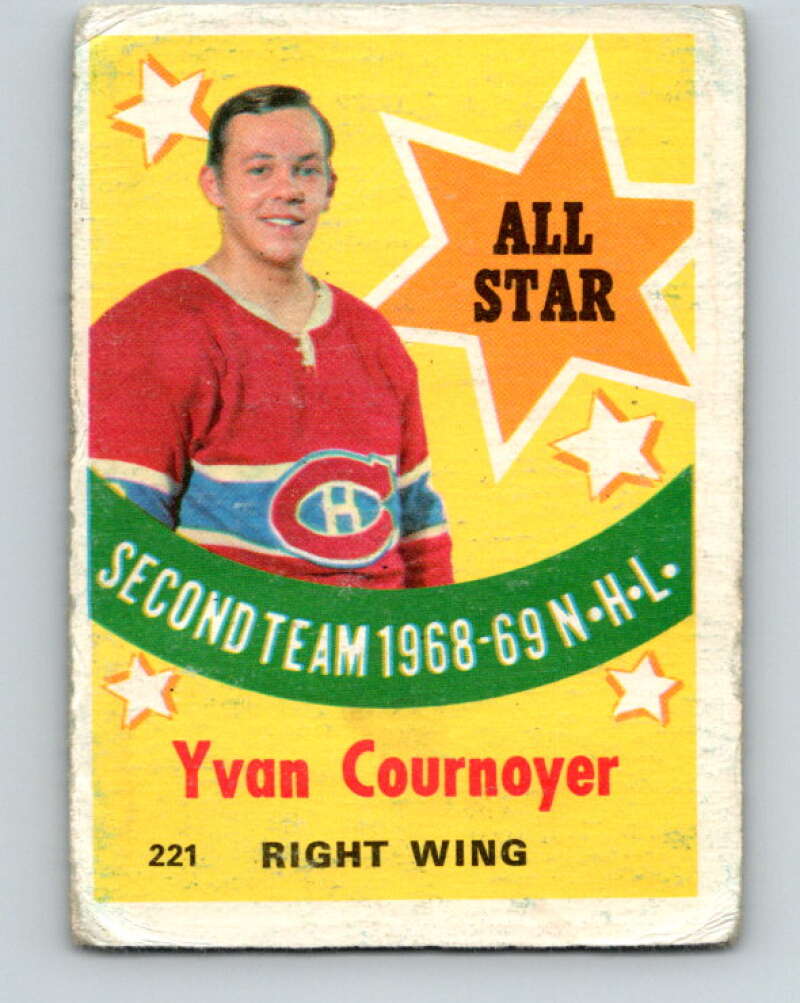 1969-70 O-Pee-Chee #221 Yvan Cournoyer AS Montreal Canadiens V1966