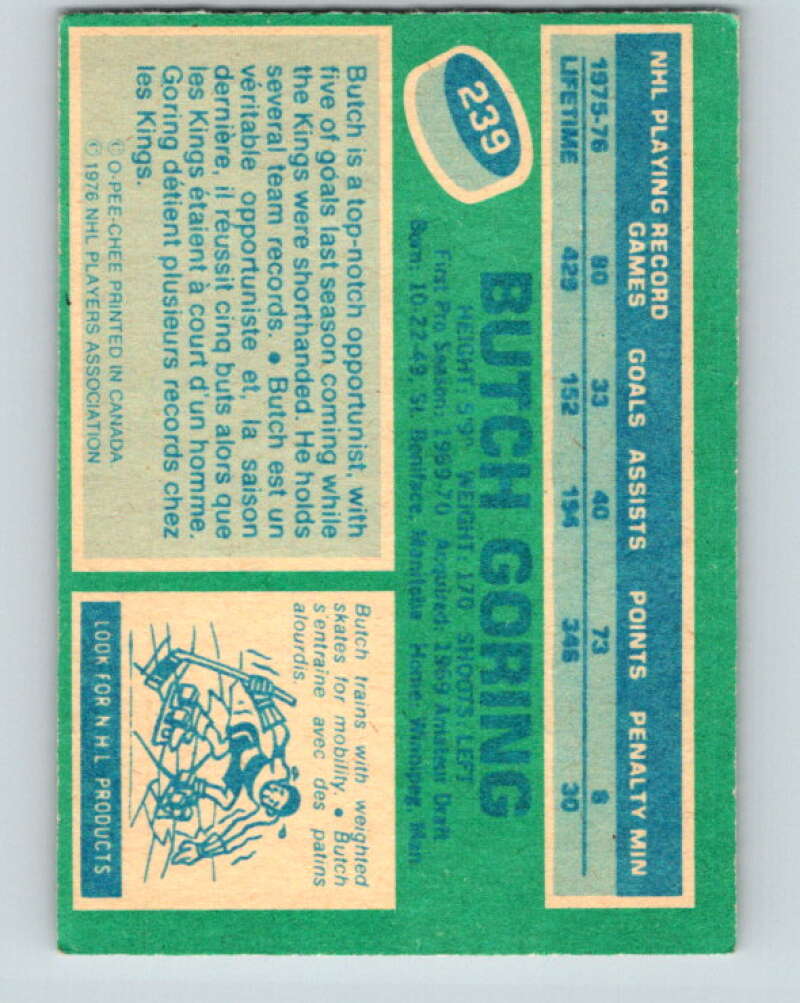 1976-77 OPC #239 Butch Goring Los Angeles Kings V2184