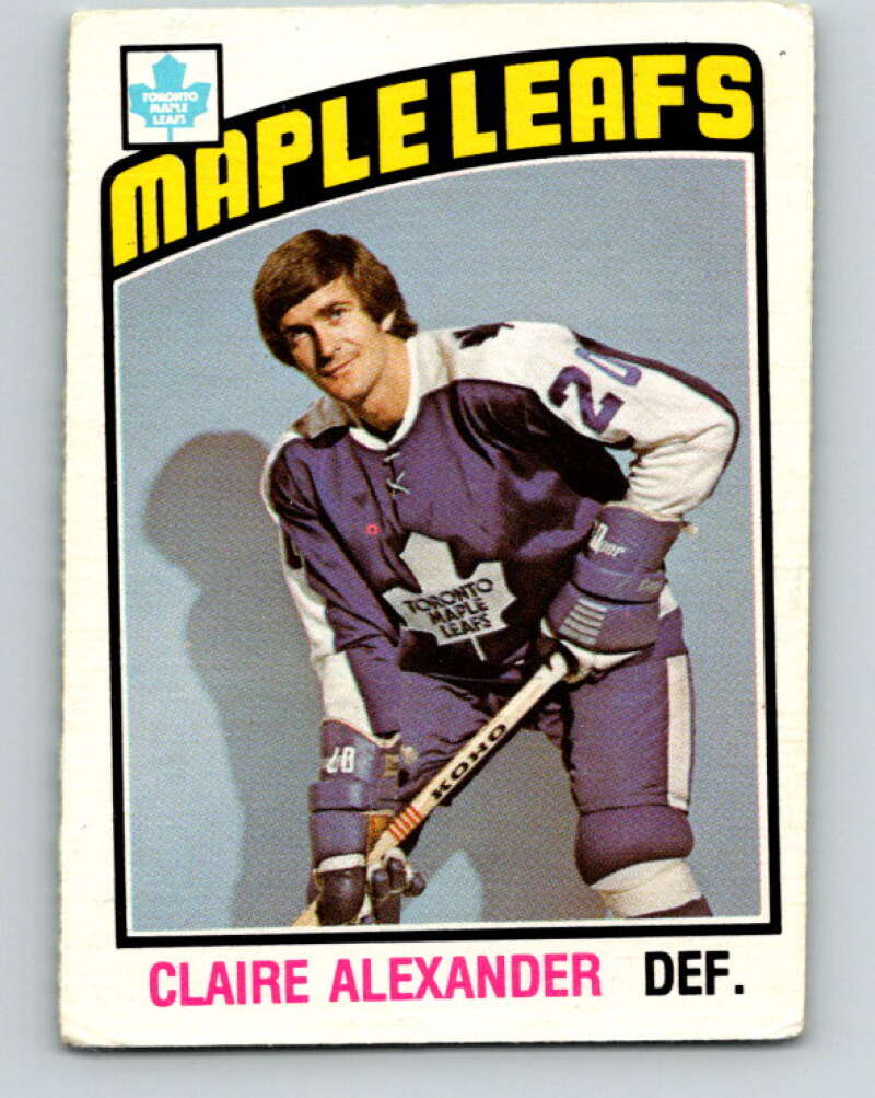 1976-77 O-Pee-Chee #321 Claire Alexander RC Rookie Toronto Maple Leafs V2288