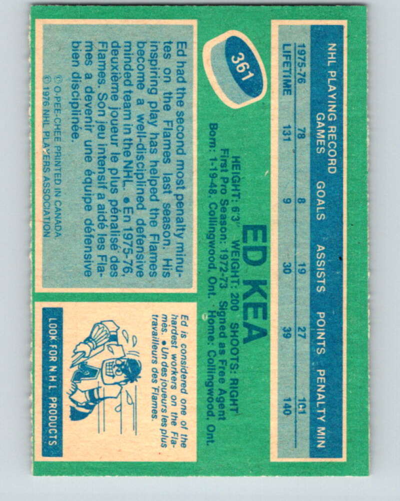 1976-77 O-Pee-Chee #361 Ed Kea Atlanta Flames V2351