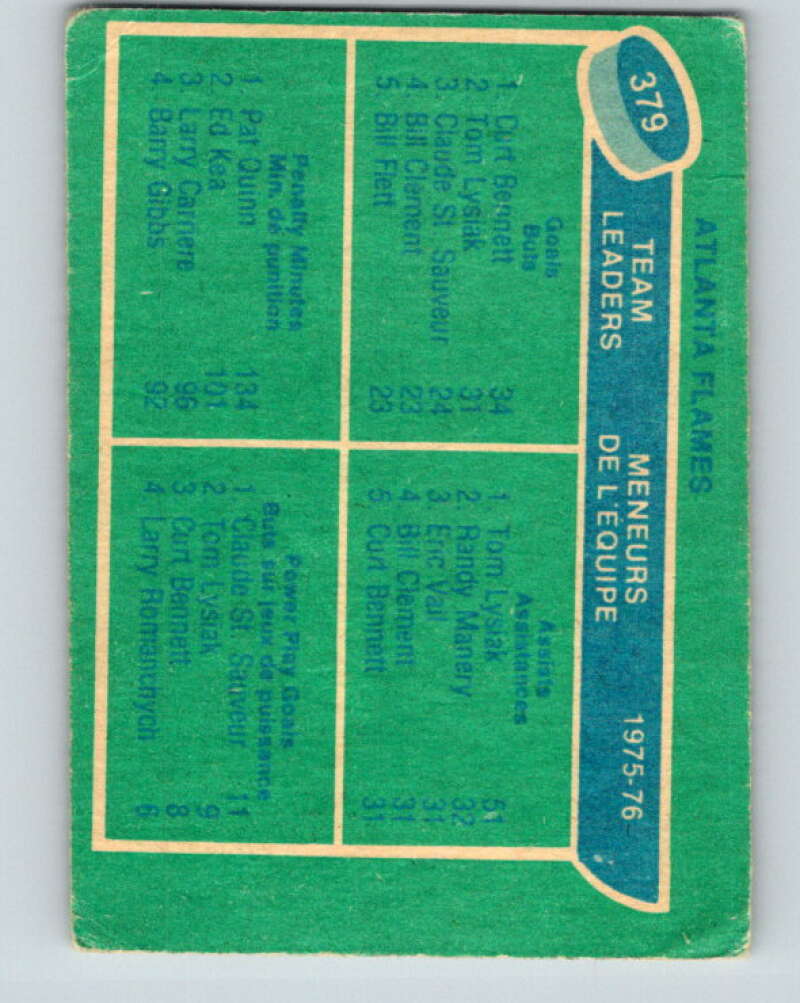 1976-77 O-Pee-Chee #379 Bennett/Lysiak/Quinn/St. Sauveur TL V2365