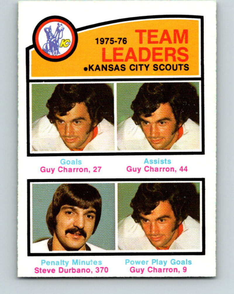 1976-77 O-Pee-Chee #384 Charron/Durbano TL Kansas City Scouts V2373