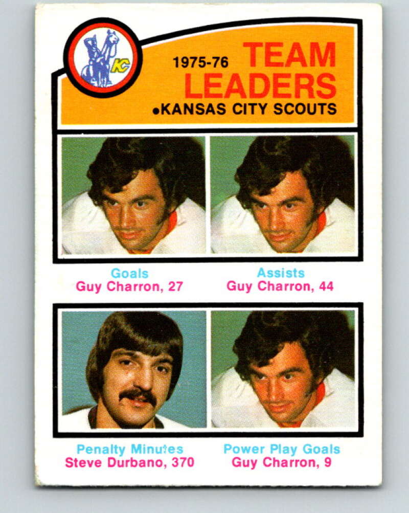 1976-77 O-Pee-Chee #384 Charron/Durbano TL Kansas City Scouts V2375