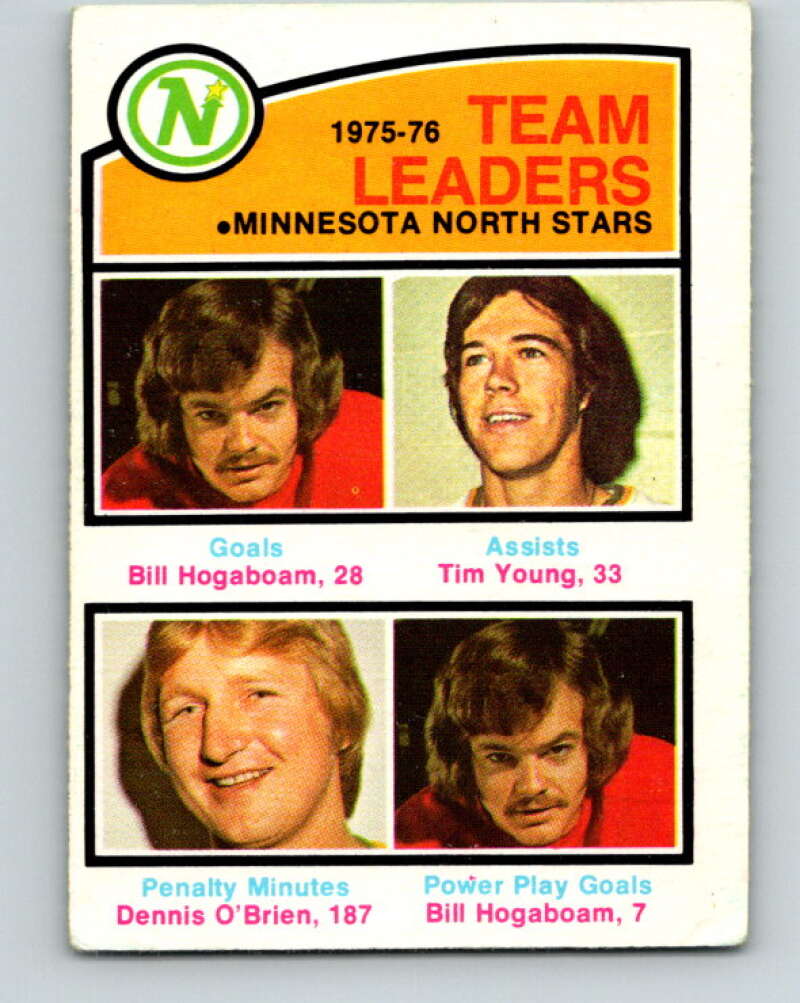 1976-77 O-Pee-Chee #387 Hogaboam/Young/O'Brien TL North Stars V2387