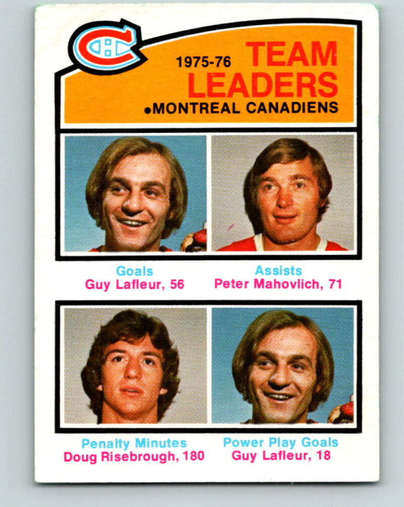 1976-77 O-Pee-Chee #388 Lafleur/Mahovlich/Risebrough TL V2389