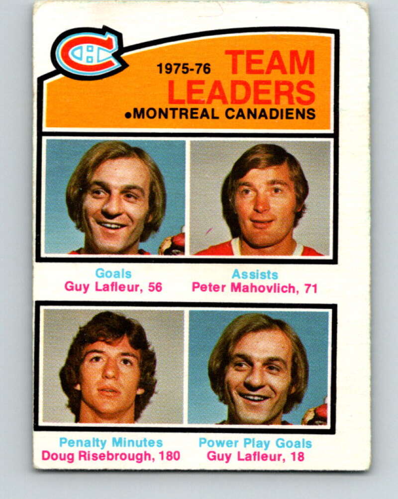 1976-77 O-Pee-Chee #388 Lafleur/Mahovlich/Risebrough TL V2391