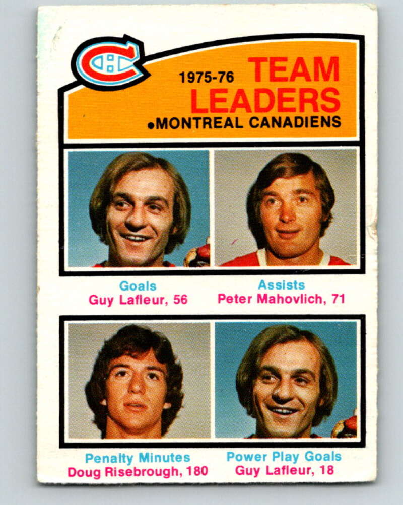 1976-77 O-Pee-Chee #388 Lafleur/Mahovlich/Risebrough TL V2392