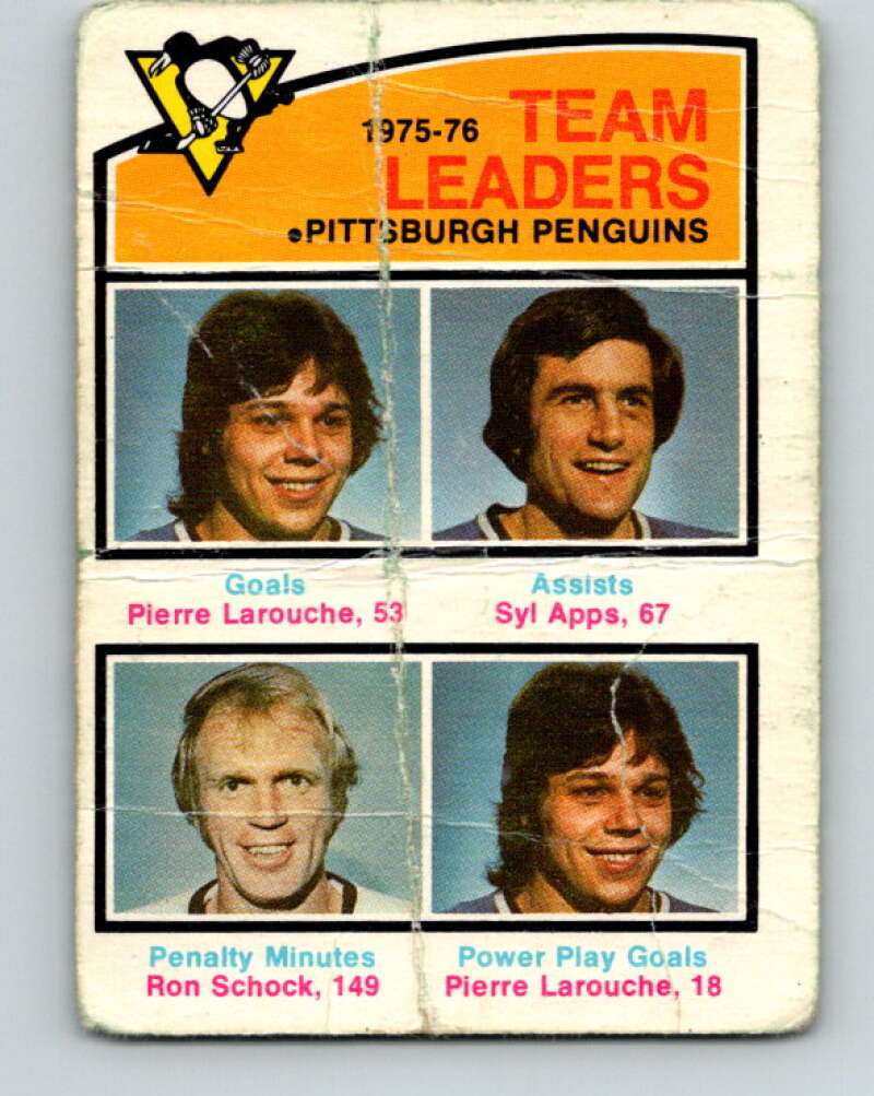 1976-77 O-Pee-Chee #392 Larouche/Apps/Schock TL C Penguins V2399