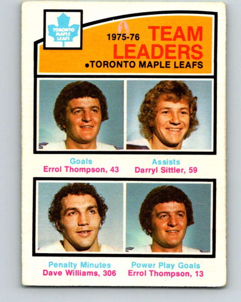 1976-77 O-Pee-Chee #394 Thompson/Sittler/Williams TL Leafs V2402