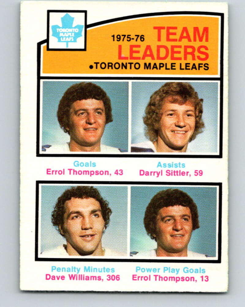 1976-77 O-Pee-Chee #394 Thompson/Sittler/Williams TL Leafs V2403