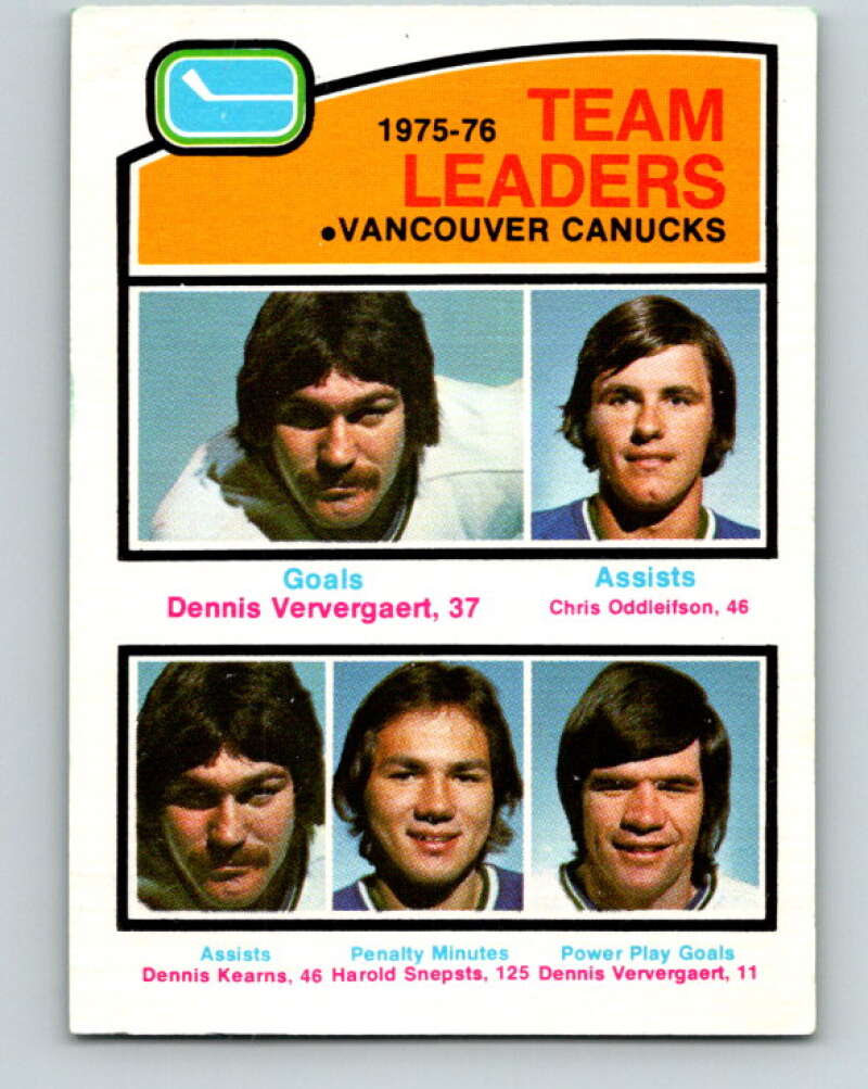 1976-77 O-Pee-Chee #395 Ververgaert/Oddleifson/Kearns/Snepsts TL V2405