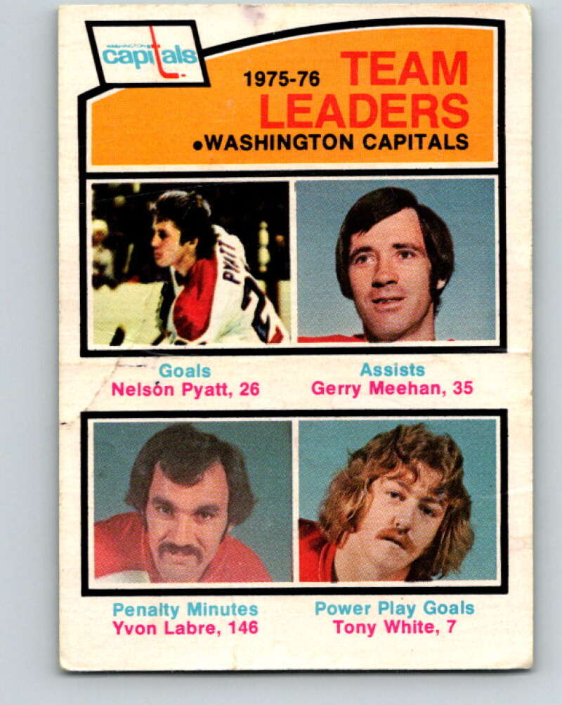 1976-77 O-Pee-Chee #396 Pyatt/Meehan/Labre/White TL Capitals V2408