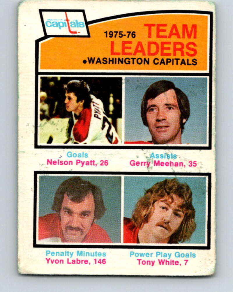 1976-77 O-Pee-Chee #396 Pyatt/Meehan/Labre/White TL Capitals V2409