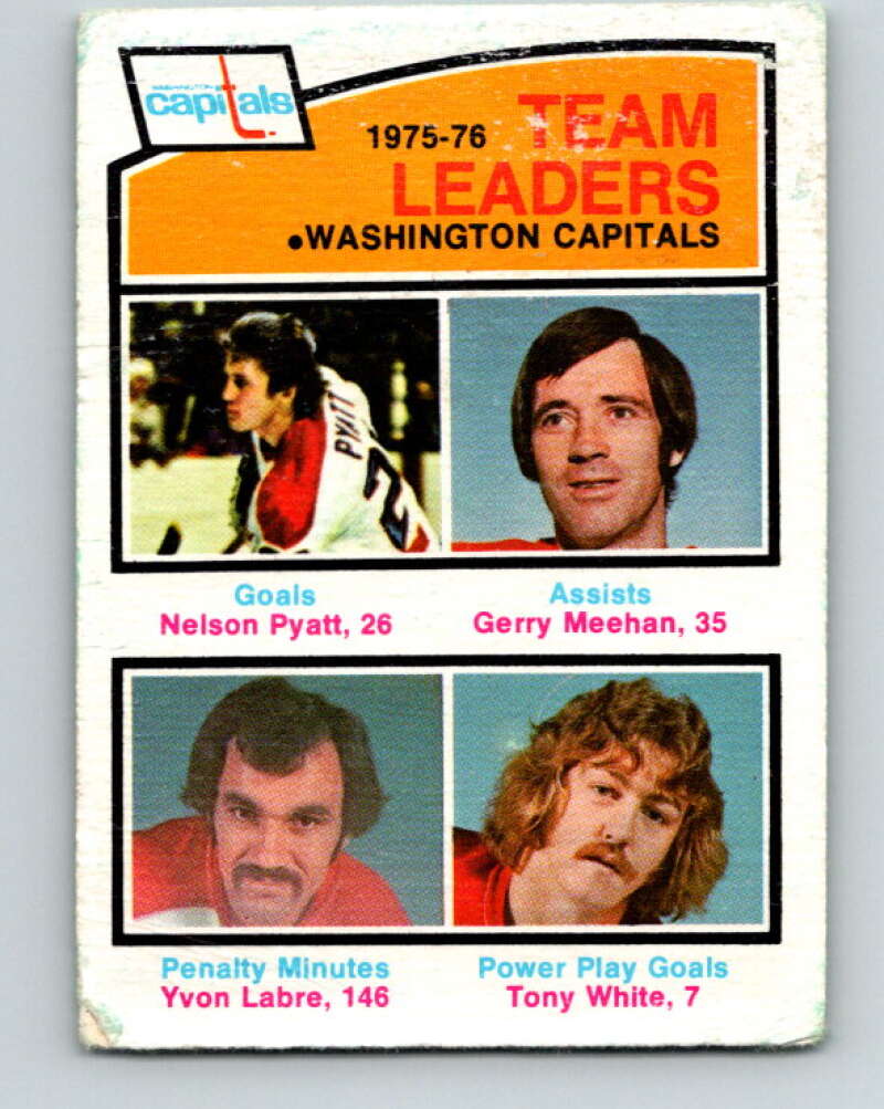 1976-77 O-Pee-Chee #396 Pyatt/Meehan/Labre/White TL Capitals V2410