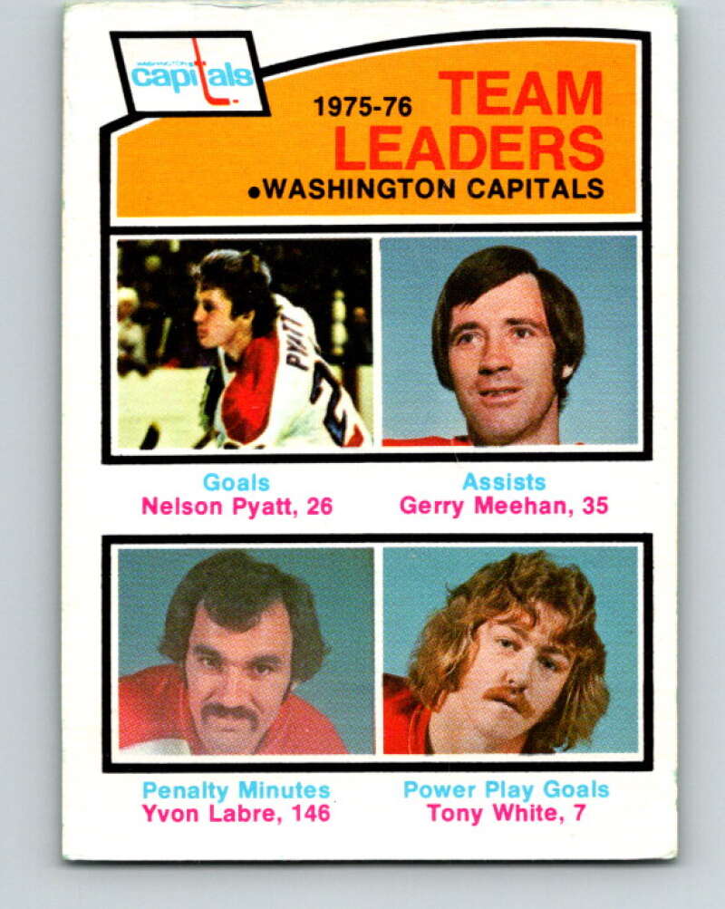 1976-77 O-Pee-Chee #396 Pyatt/Meehan/Labre/White TL Capitals V2413