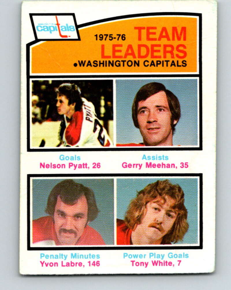 1976-77 O-Pee-Chee #396 Pyatt/Meehan/Labre/White TL Capitals V2414