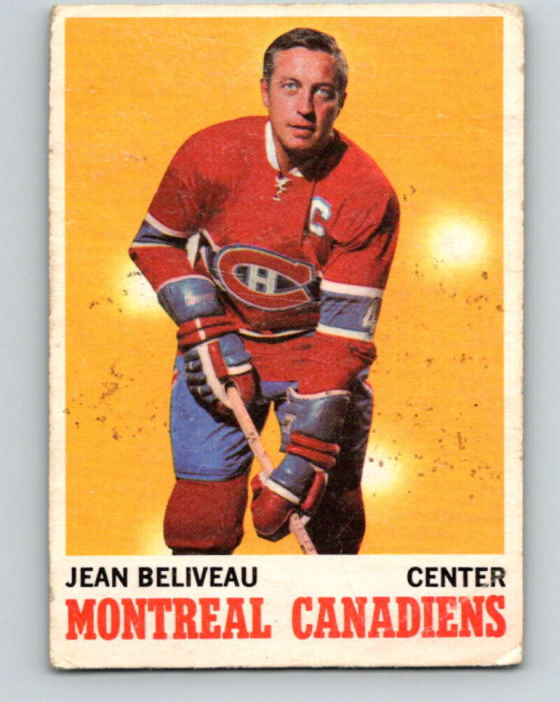 1970-71 O-Pee-Chee #55 Jean Beliveau Montreal Canadiens V2542