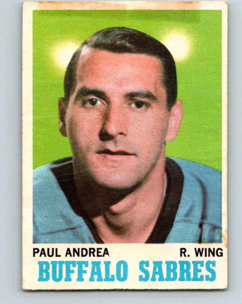 1970-71 O-Pee-Chee #77 Paul Andrea RC Rookie Buffalo Sabres V2592