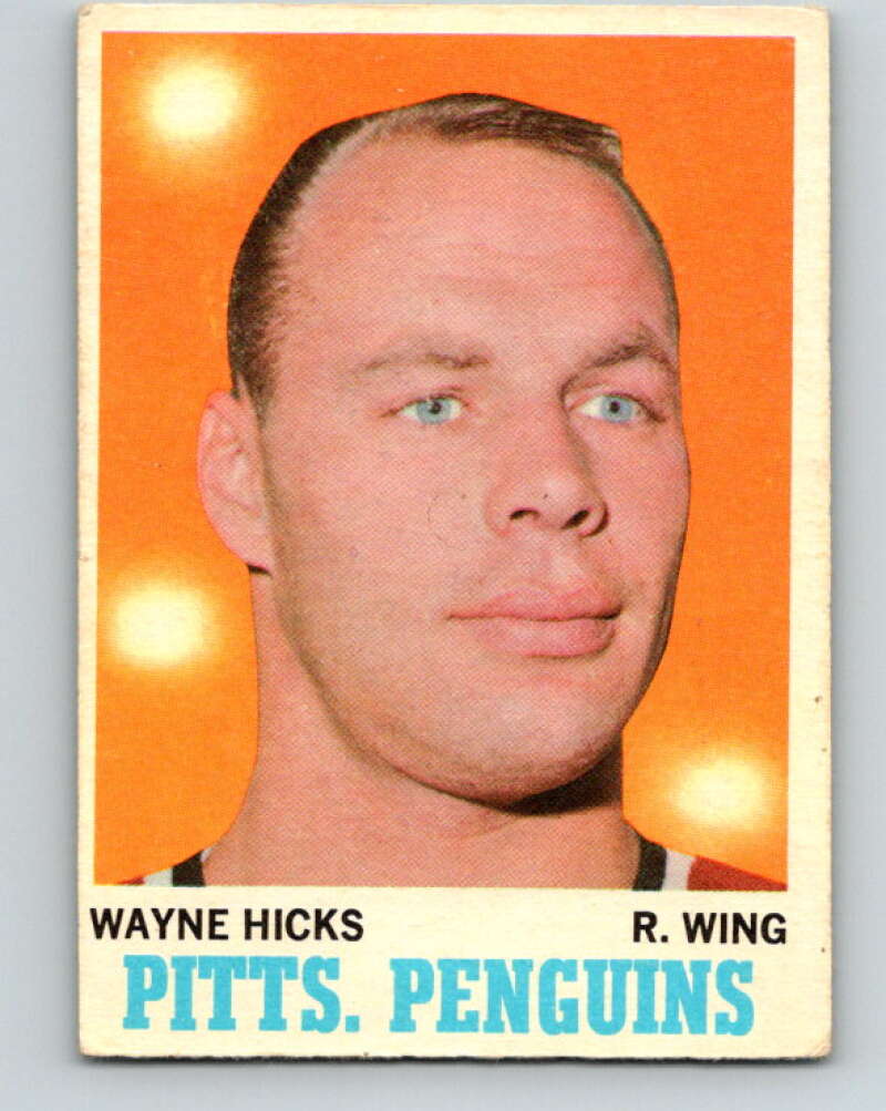 1970-71 O-Pee-Chee #95 Wayne Hicks RC Rookie Pittsburgh Penguins V2622
