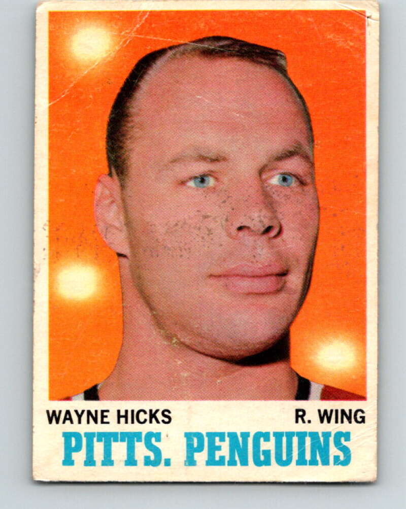 1970-71 O-Pee-Chee #95 Wayne Hicks RC Rookie Pittsburgh Penguins V2624