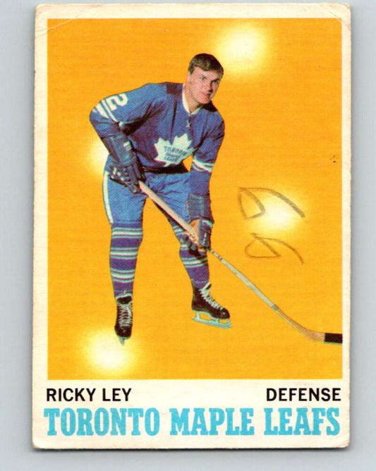 1970-71 O-Pee-Chee #108 Rick Ley  Toronto Maple Leafs  V2656
