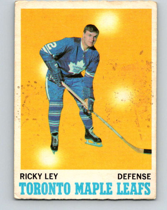 1970-71 O-Pee-Chee #108 Rick Ley  Toronto Maple Leafs  V2658