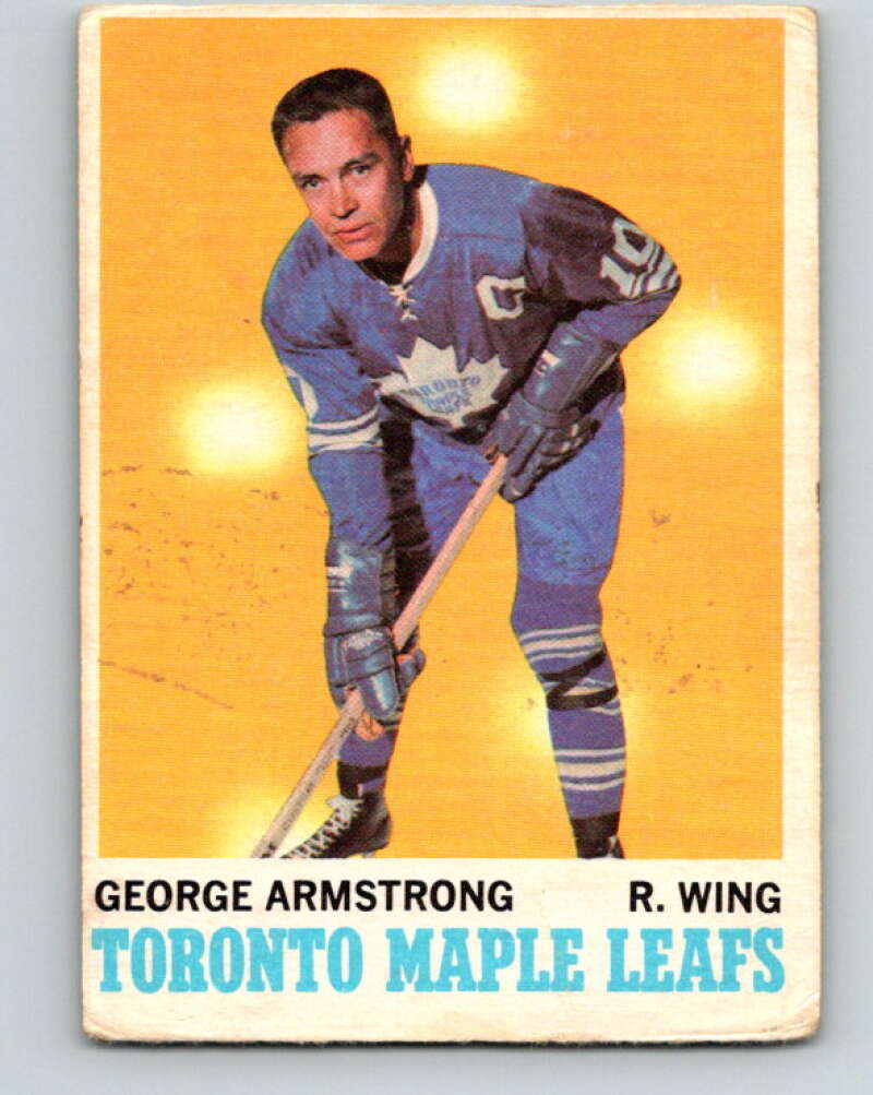 1970-71 O-Pee-Chee #113 George Armstrong Toronto Maple Leafs V2668