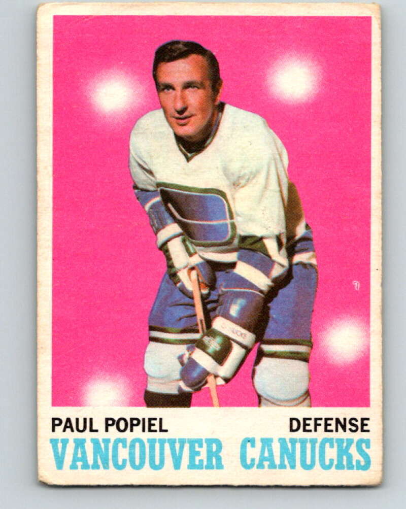 1970-71 O-Pee-Chee #122 Poul Popiel UER Vancouver Canucks V2685