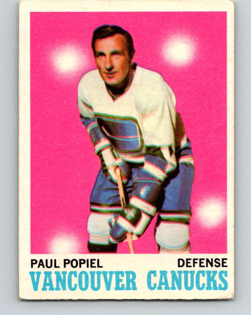 1970-71 O-Pee-Chee #122 Poul Popiel UER Vancouver Canucks V2686