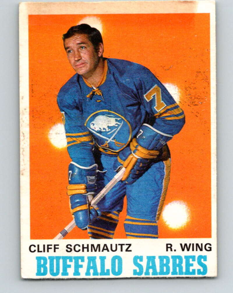 1970-71 O-Pee-Chee #142 Cliff Schmautz RC Rookie Buffalo Sabres V2742