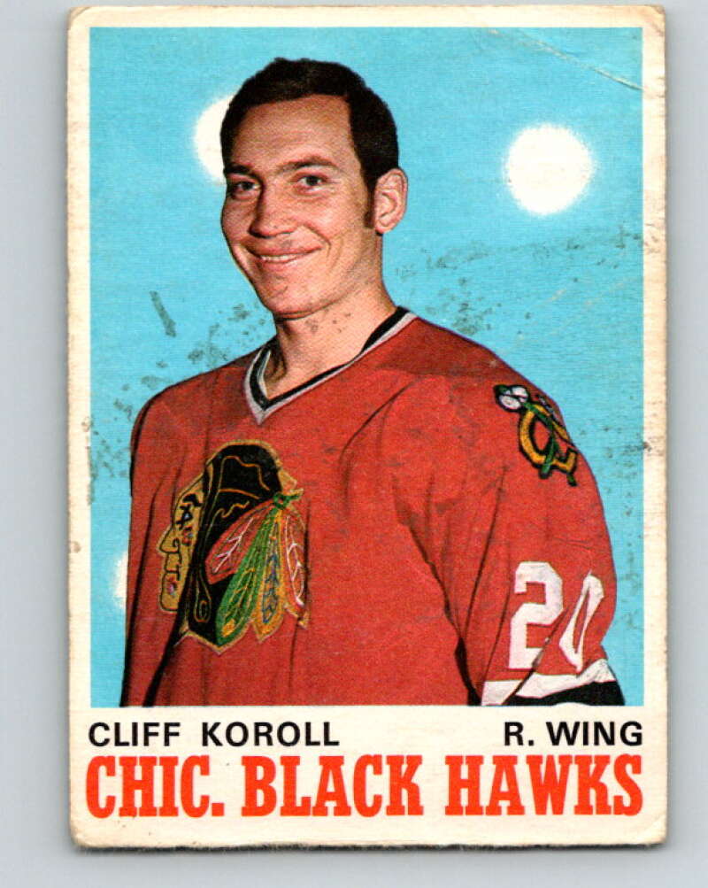 1970-71 O-Pee-Chee #147 Cliff Koroll RC Rookie Chicago Blackhawks V2751