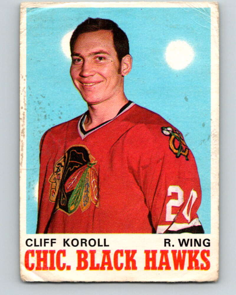1970-71 O-Pee-Chee #147 Cliff Koroll RC Rookie Chicago Blackhawks V2752